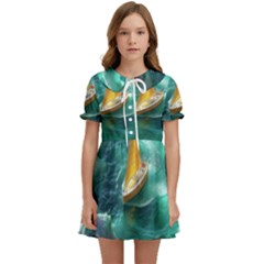 Valley Night Mountains Kids  Sweet Collar Dress by Cemarart