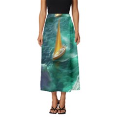 Valley Night Mountains Classic Midi Chiffon Skirt by Cemarart