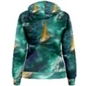 Dolphin Swimming Sea Ocean Women s Pullover Hoodie View2