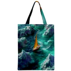 Dolphin Swimming Sea Ocean Zipper Classic Tote Bag by Cemarart