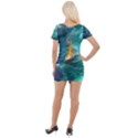 Dolphin Swimming Sea Ocean Short Sleeve Asymmetric Mini Dress View2