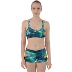 Dolphin Swimming Sea Ocean Perfect Fit Gym Set by Cemarart