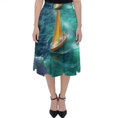 Dolphin Sea Ocean Classic Midi Skirt by Cemarart