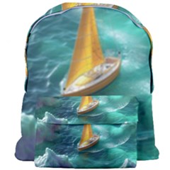 Dolphin Swimming Sea Ocean Giant Full Print Backpack by Cemarart