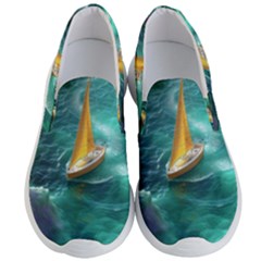 Dolphin Swimming Sea Ocean Men s Lightweight Slip Ons by Cemarart