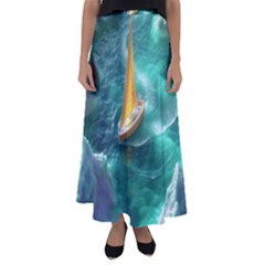 Dolphin Sea Ocean Flared Maxi Skirt by Cemarart