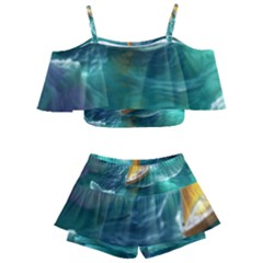 Dolphin Swimming Sea Ocean Kids  Off Shoulder Skirt Bikini by Cemarart