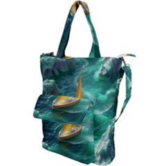 Dolphin Swimming Sea Ocean Shoulder Tote Bag by Cemarart