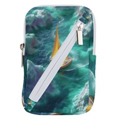 Dolphin Swimming Sea Ocean Belt Pouch Bag (small) by Cemarart