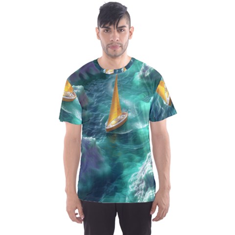 Dolphins Sea Ocean Men s Sport Mesh T-shirt by Cemarart