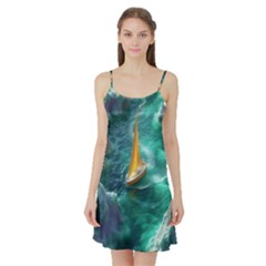 Dolphins Sea Ocean Satin Night Slip by Cemarart