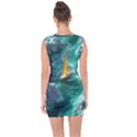 Dolphin Swimming Sea Ocean Lace Up Front Bodycon Dress View2