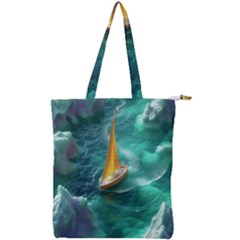 Dolphin Sea Ocean Double Zip Up Tote Bag by Cemarart