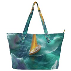 Dolphin Sea Ocean Full Print Shoulder Bag by Cemarart