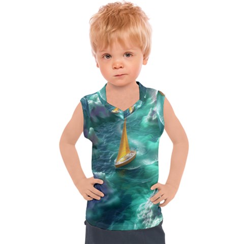 Dolphin Sea Ocean Kids  Sport Tank Top by Cemarart