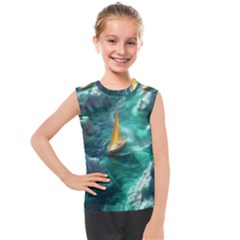 Dolphin Sea Ocean Kids  Mesh Tank Top by Cemarart