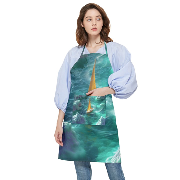 Dolphin Sea Ocean Pocket Apron