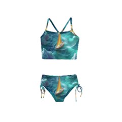 Dolphins Sea Ocean Girls  Tankini Swimsuit by Cemarart