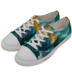 Dolphins Sea Ocean Men s Low Top Canvas Sneakers by Cemarart