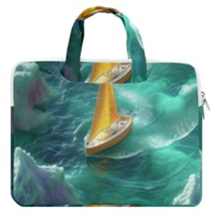 Dolphin Sea Ocean Macbook Pro 13  Double Pocket Laptop Bag by Cemarart