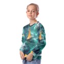 Dolphin Sea Ocean Kids  Long Sleeve T-Shirt with Frill  View2