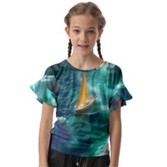 Dolphin Sea Ocean Kids  Cut Out Flutter Sleeves by Cemarart