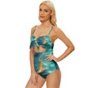 Dolphin Sea Ocean Knot Front One-Piece Swimsuit View2