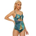 Dolphin Sea Ocean Knot Front One-Piece Swimsuit View3