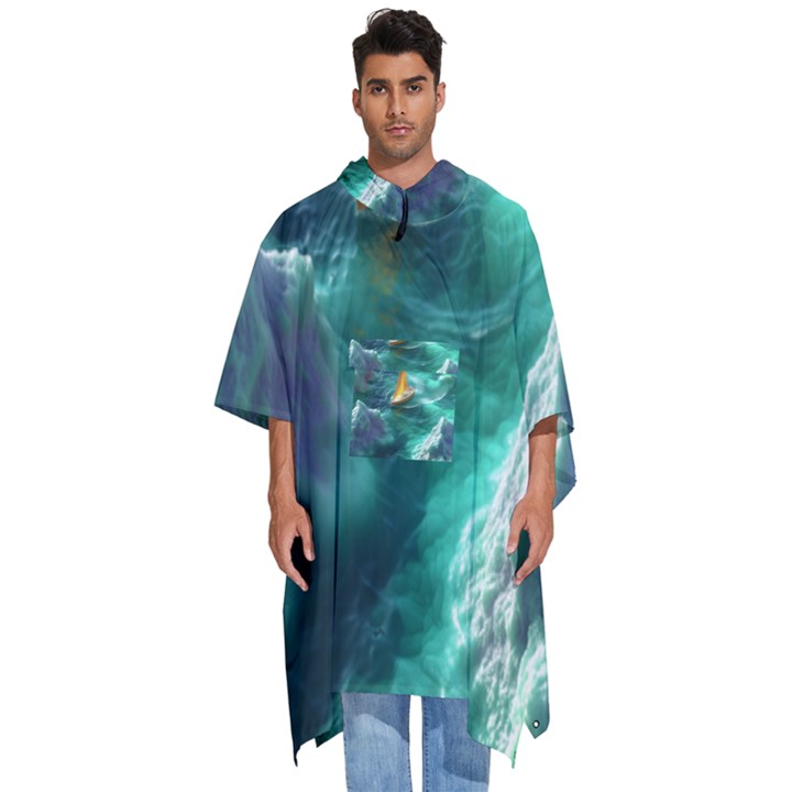 Dolphin Sea Ocean Men s Hooded Rain Ponchos