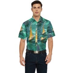 Dolphins Sea Ocean Men s Short Sleeve Pocket Shirt  by Cemarart