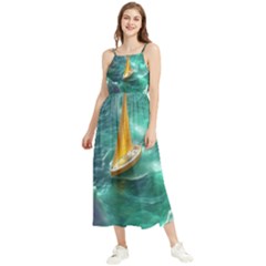 Dolphins Sea Ocean Boho Sleeveless Summer Dress by Cemarart