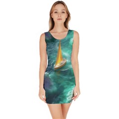 Moon Moonlit Forest Fantasy Midnight Bodycon Dress by Cemarart