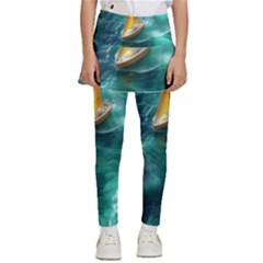 Dolphins Sea Ocean Kids  Skirted Pants by Cemarart