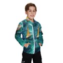 Moon Moonlit Forest Fantasy Midnight Kids  Windbreaker View1