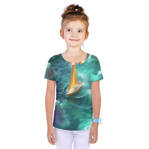 Moon Moonlit Forest Fantasy Midnight Kids  One Piece T-shirt by Cemarart