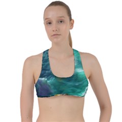 Moon Moonlit Forest Fantasy Midnight Criss Cross Racerback Sports Bra by Cemarart