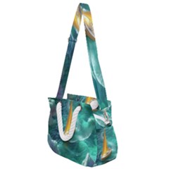 Moon Moonlit Forest Fantasy Midnight Rope Handles Shoulder Strap Bag by Cemarart