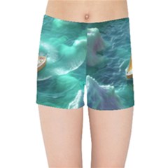 Moon Moonlit Forest Fantasy Midnight Kids  Sports Shorts by Cemarart