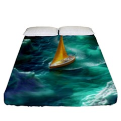 Dolphins Sea Ocean Water Fitted Sheet (california King Size) by Cemarart