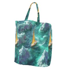 Dolphins Sea Ocean Water Giant Grocery Tote by Cemarart