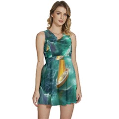 Moon Moonlit Forest Fantasy Midnight Sleeveless High Waist Mini Dress by Cemarart