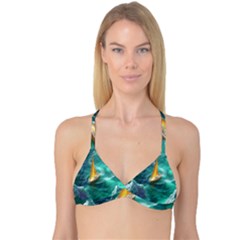 Silk Waves Abstract Reversible Tri Bikini Top by Cemarart