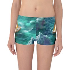 Silk Waves Abstract Reversible Boyleg Bikini Bottoms by Cemarart