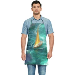 Dolphins Sea Ocean Water Kitchen Apron by Cemarart