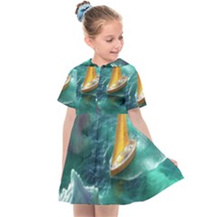 Silk Waves Abstract Kids  Sailor Dress by Cemarart