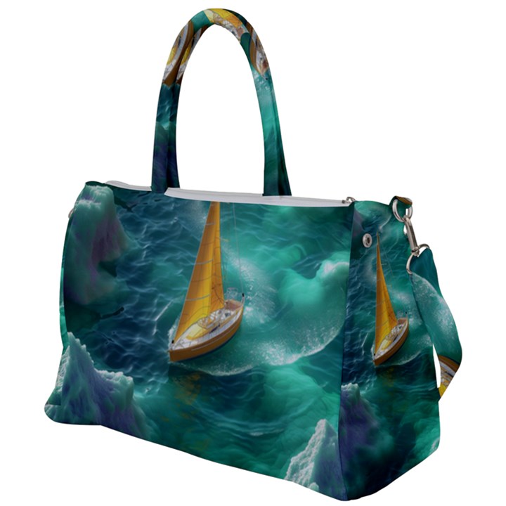 Silk Waves Abstract Duffel Travel Bag