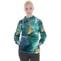 Seascape Boat Sailing Women s Hooded Pullover View1