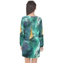 Seascape Boat Sailing Long Sleeve Chiffon Shift Dress  View2