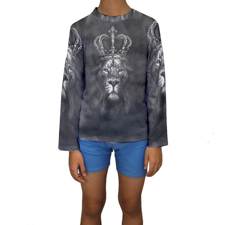 Lion King Of The Jungle Nature Kids  Long Sleeve Swimwear