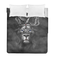 Lion King Of The Jungle Nature Duvet Cover Double Side (full/ Double Size) by Cemarart